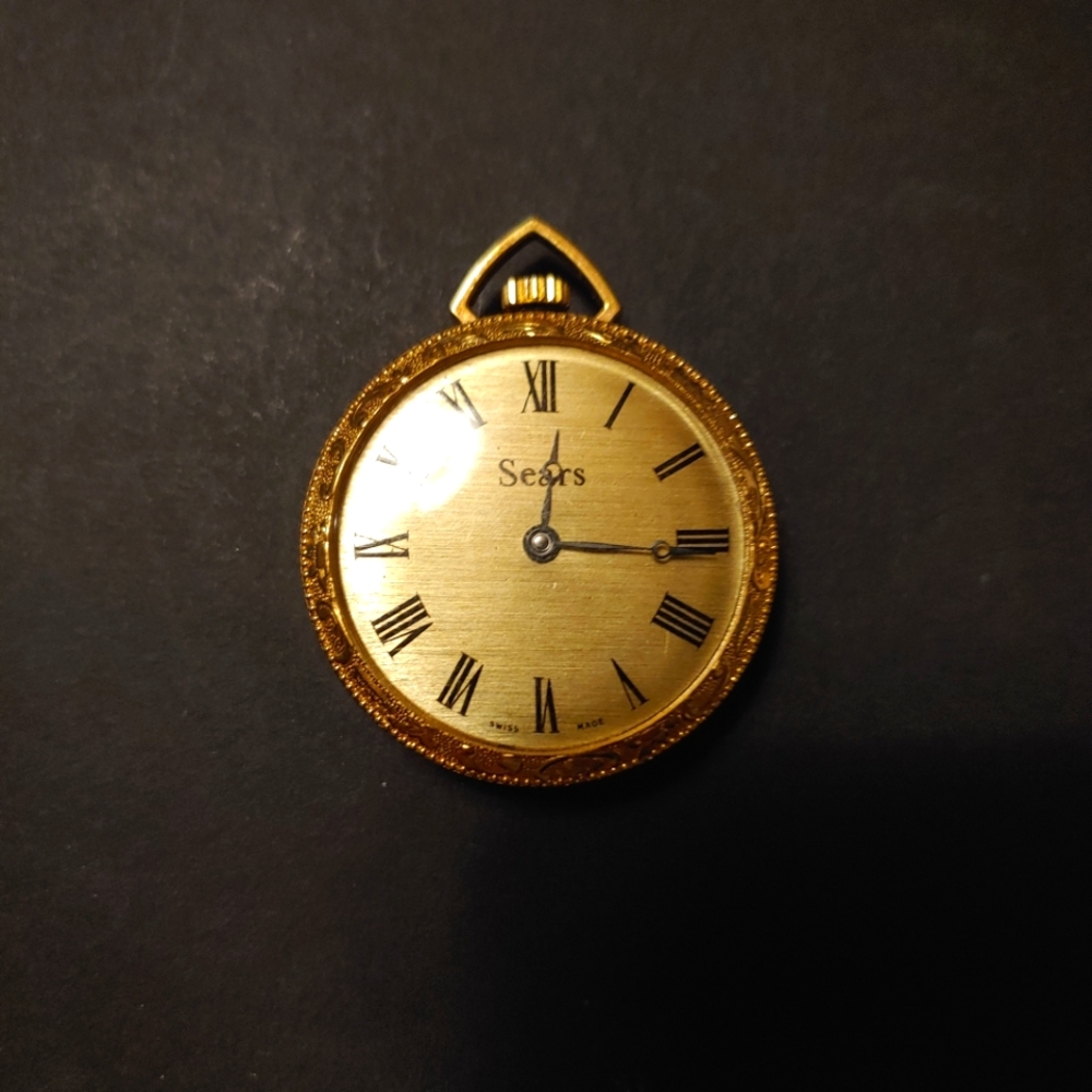 Antique Swiss Made Sears Wind Up Watch Pendant